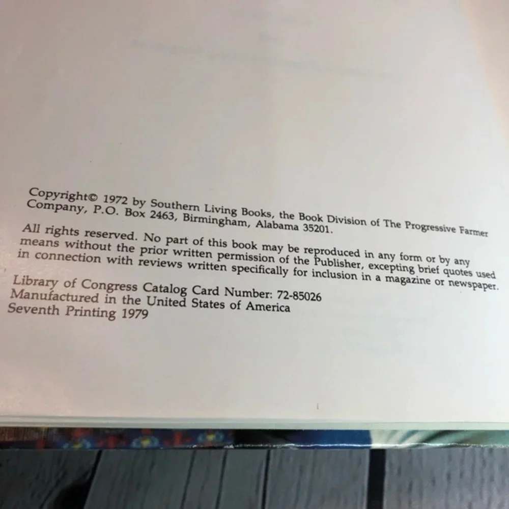 Vintage 1972 SOUTHERN LIVING PARTY cookbook